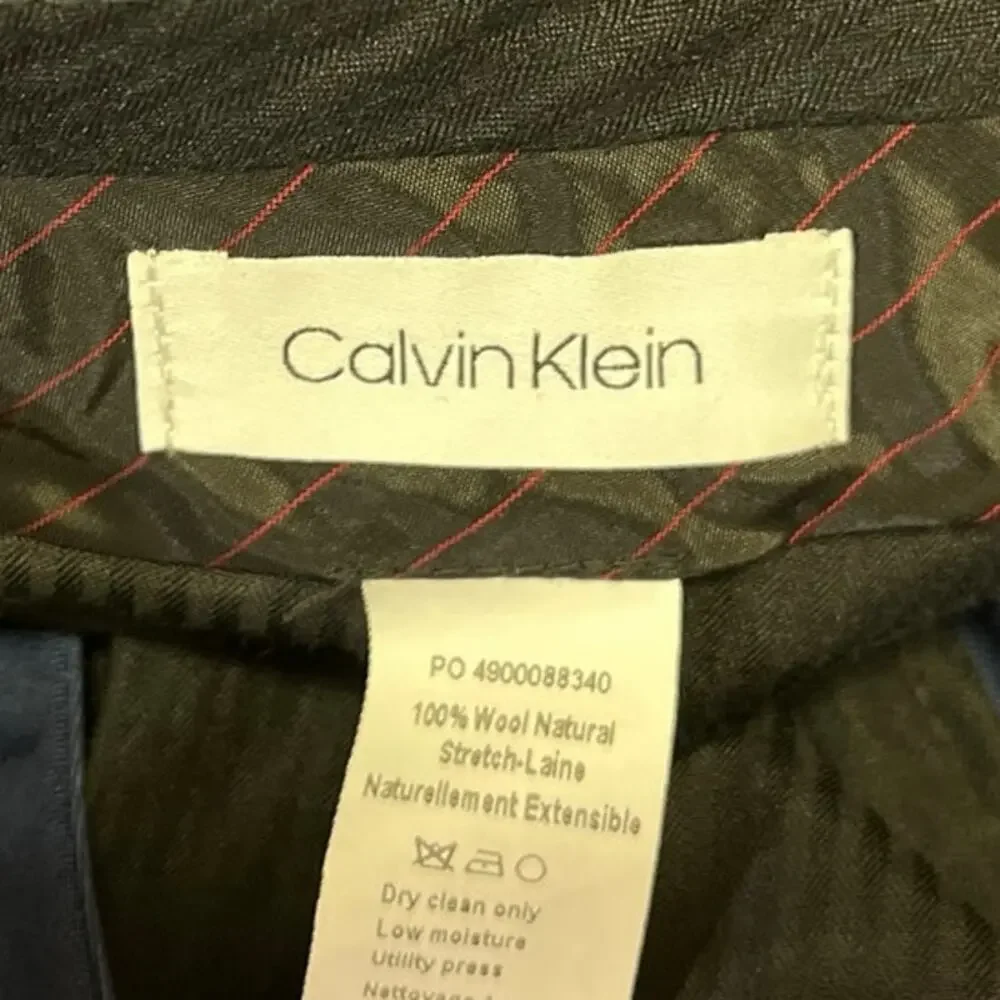 Calvin Klein Men's 100% Wool Blue Stretch Straight Khaki Chino Dress Pants Sz 30